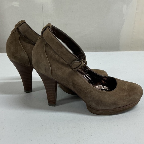 Söfft Brown Suede Mary Jane Platform Heels Size 9.5 Comfort Ankle Strap Pumps - Picture 5 of 7
